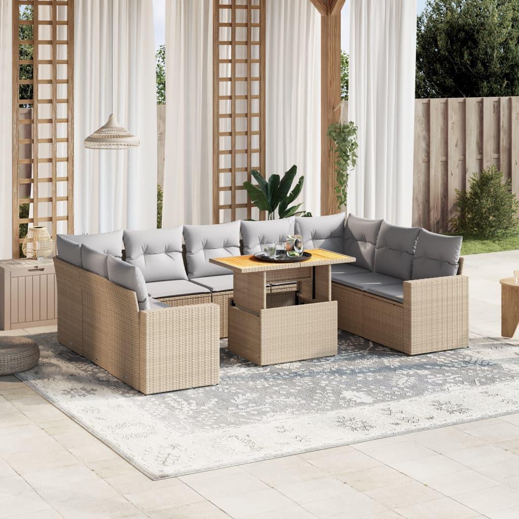 VidaXL set divano da giardino Polirattan  