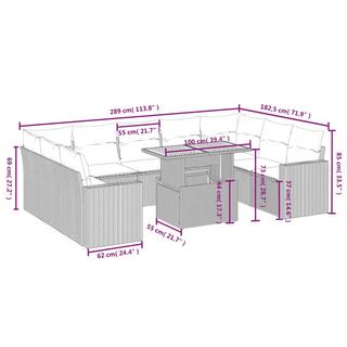 VidaXL Ensemble de canapés de jardin rotin synthétique  