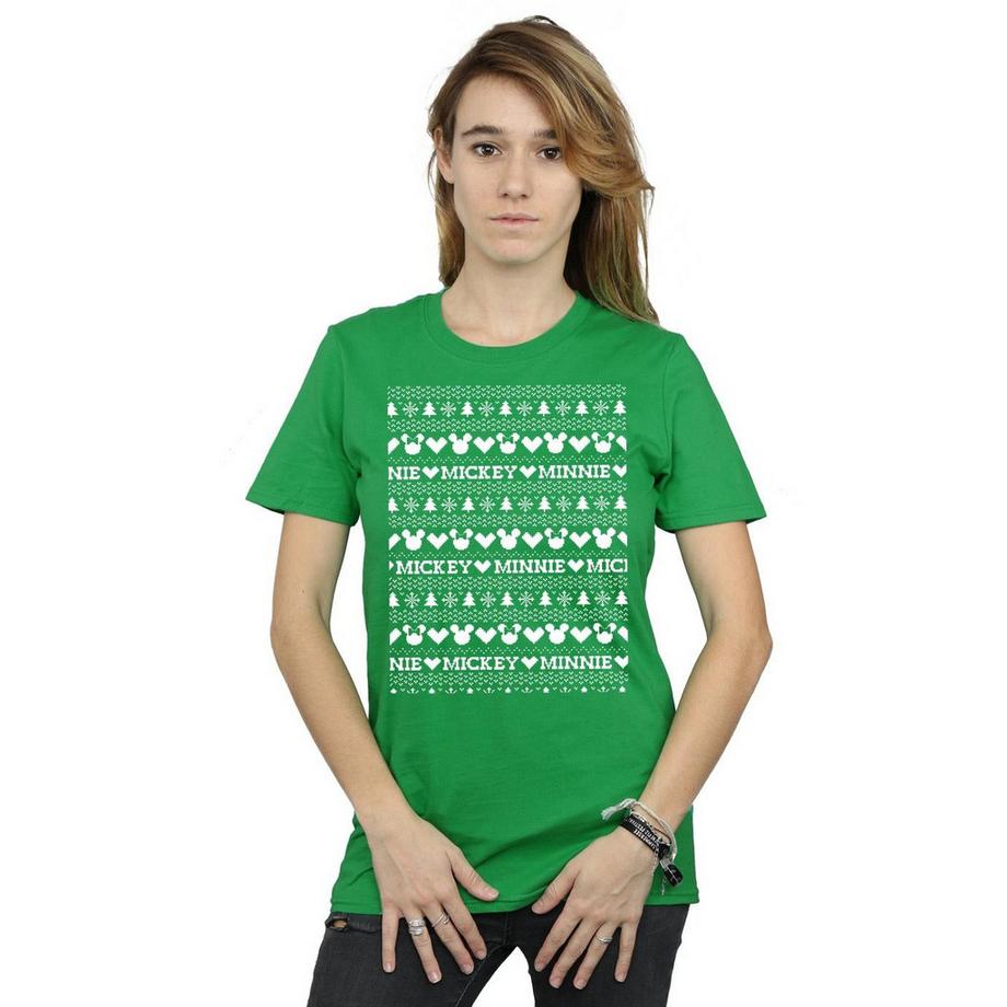 Disney Mickey Minnie T-Shirt Natalizia  