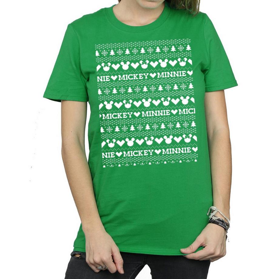 Disney Mickey Minnie T-Shirt Natalizia  