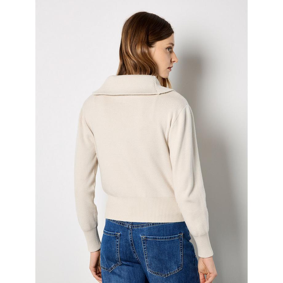 APRICOT Cardigan in maglia a costine con doppia cerniera  