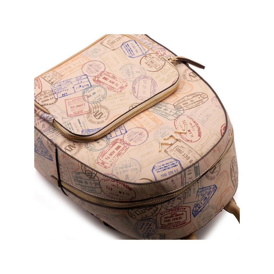 ALV by Alviero Martini Rucksack Reisepass Stempel Print  