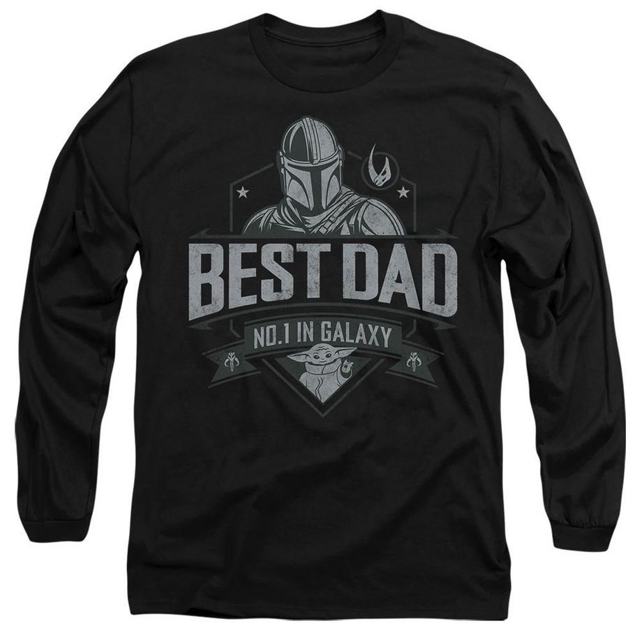 STAR WARS Star Wars The Mandalorian Best Dad T-Shirt Maniche Lunghe  