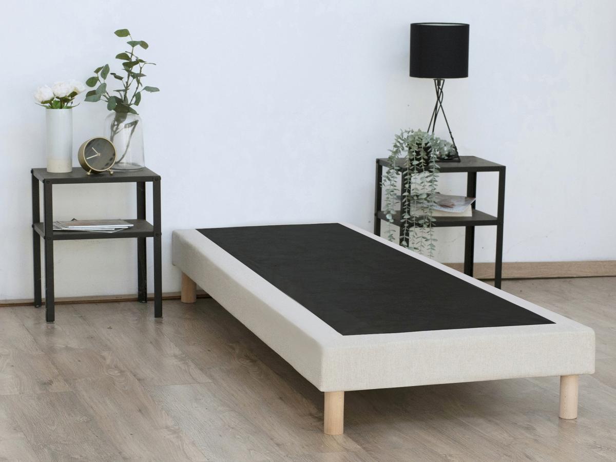 Ysmée Sommier déco tapissier 90 x 190 cm - Beige - KOZANI de YSMÉE  