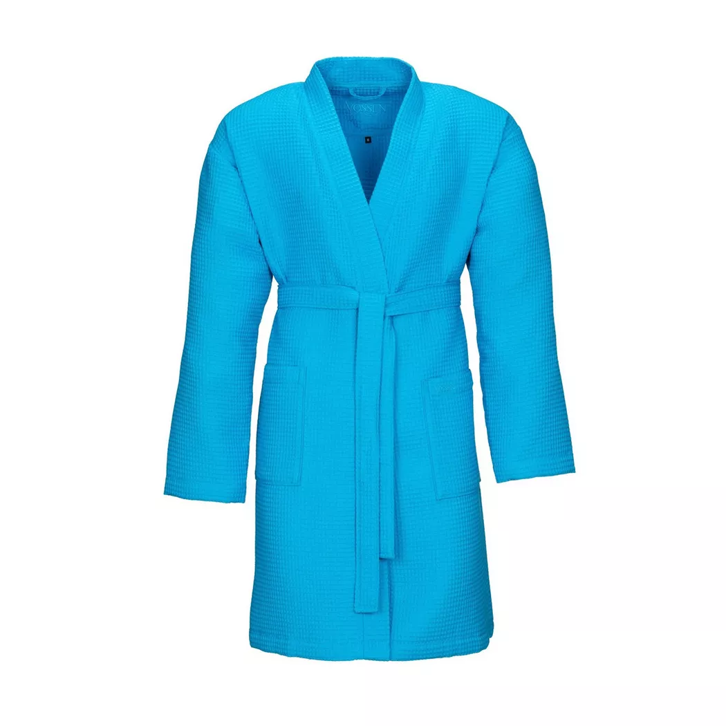 Vossen Bademantel Rom L turquoise Baumwolle L