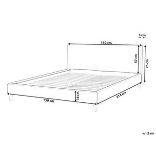 Beliani Bettrahmenbezug aus Samtstoff FITOU  