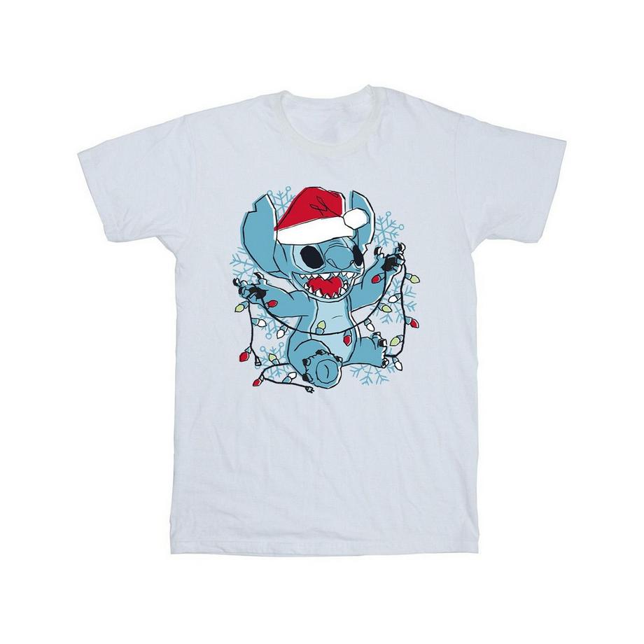 Disney Stitch Lumières de Noël T-Shirt  