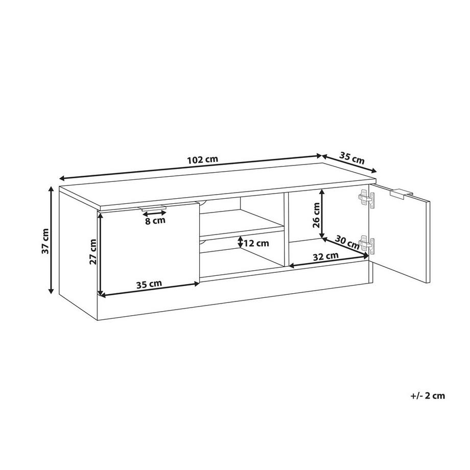 Beliani Meuble TV en Panneau de particules de bois Minimaliste WINNIPEG  