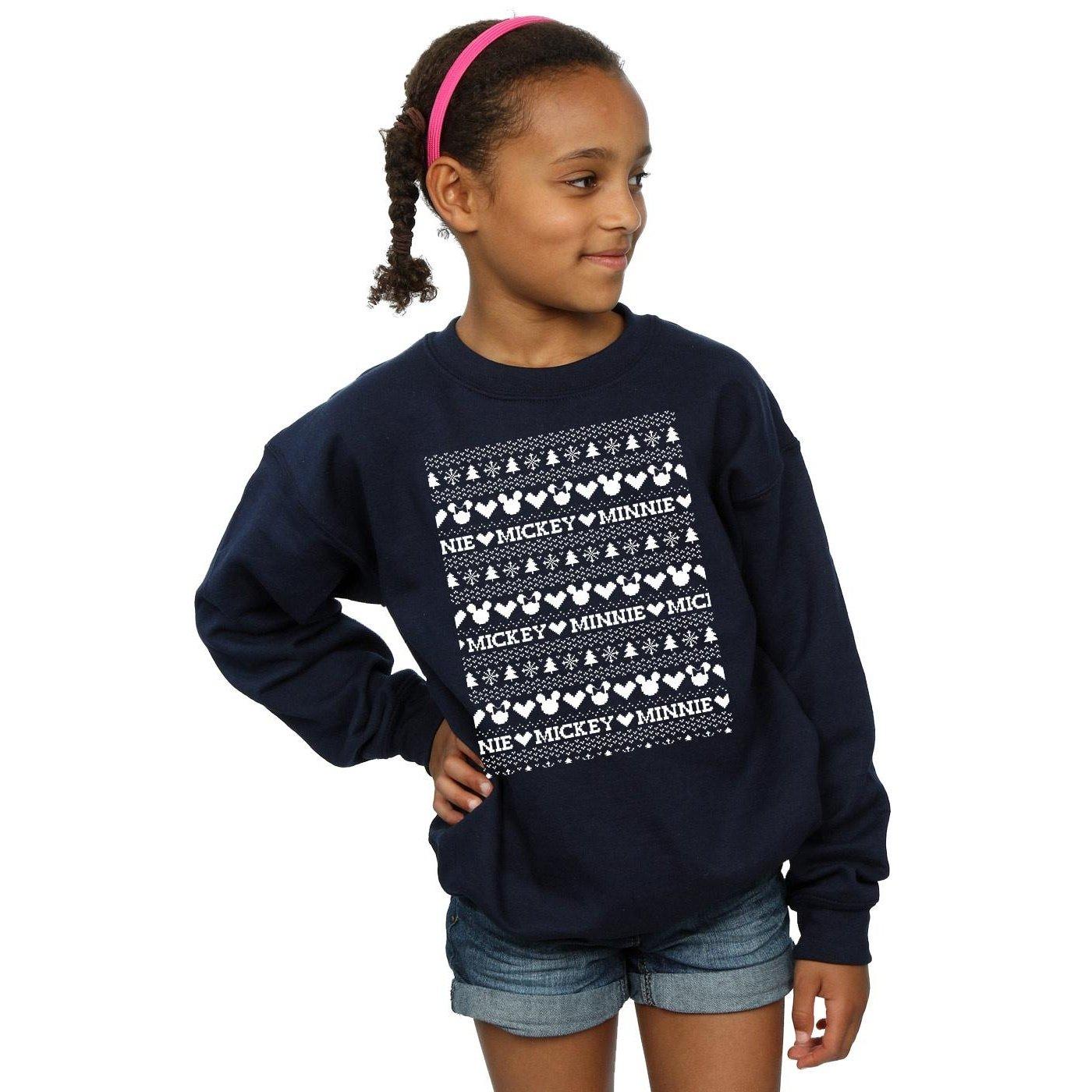 Disney  Mickey And Minnie Christmas Fair Isle Sweatshirt 