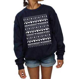 Disney  Mickey And Minnie Christmas Fair Isle Sweatshirt 