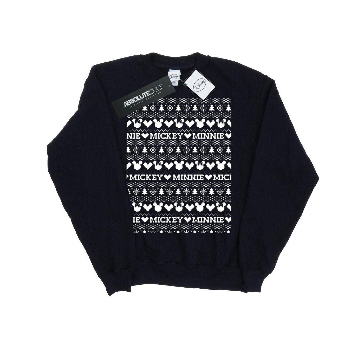 Disney  Mickey And Minnie Christmas Fair Isle Sweatshirt 