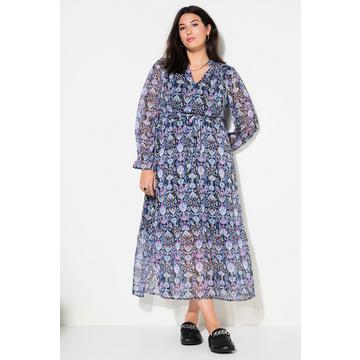 Maxikleid, A-Line, grafischer Print, elastische Taille