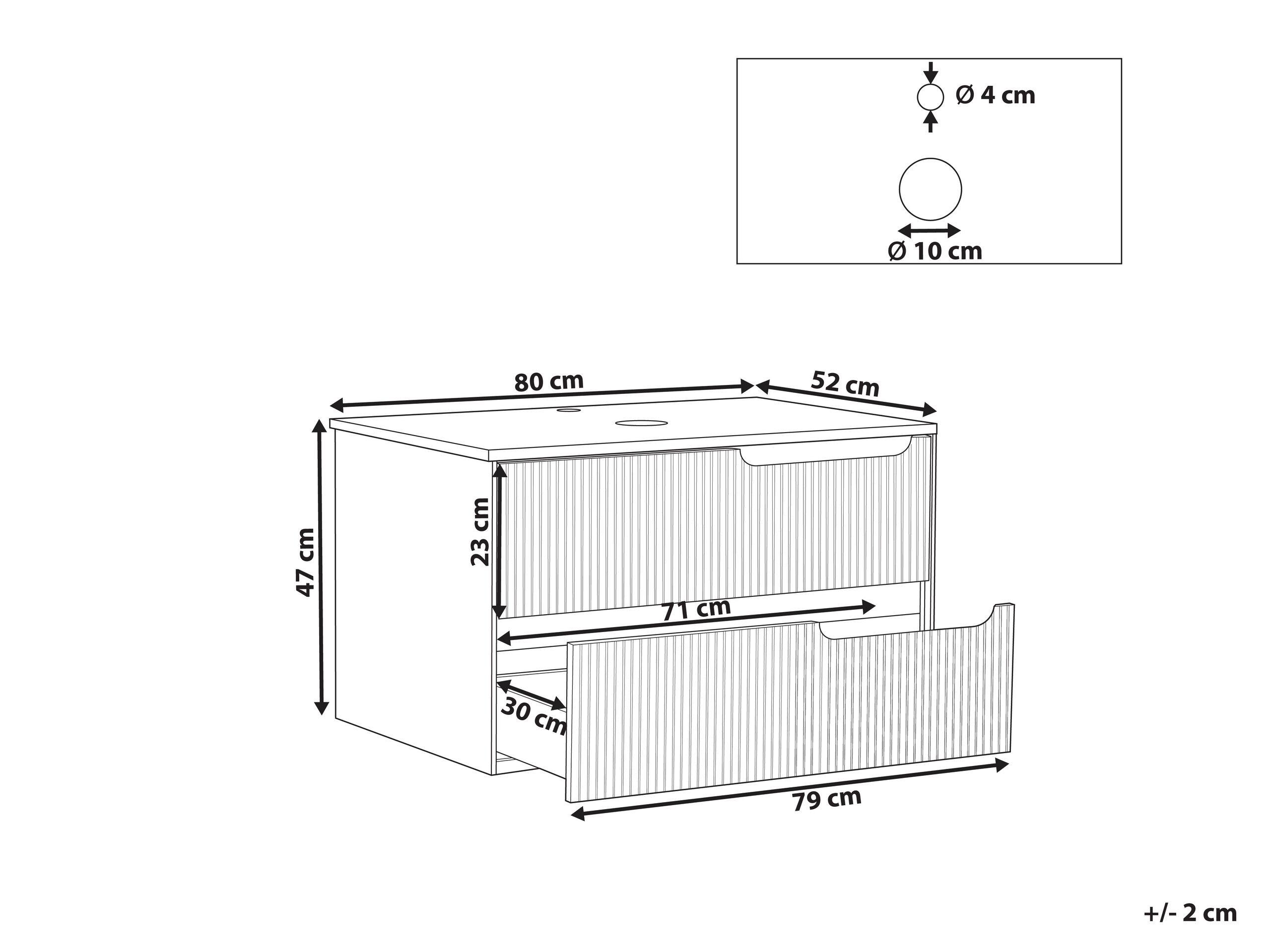 Beliani Meuble lavabo mural en MDF Moderne QUINTELA  