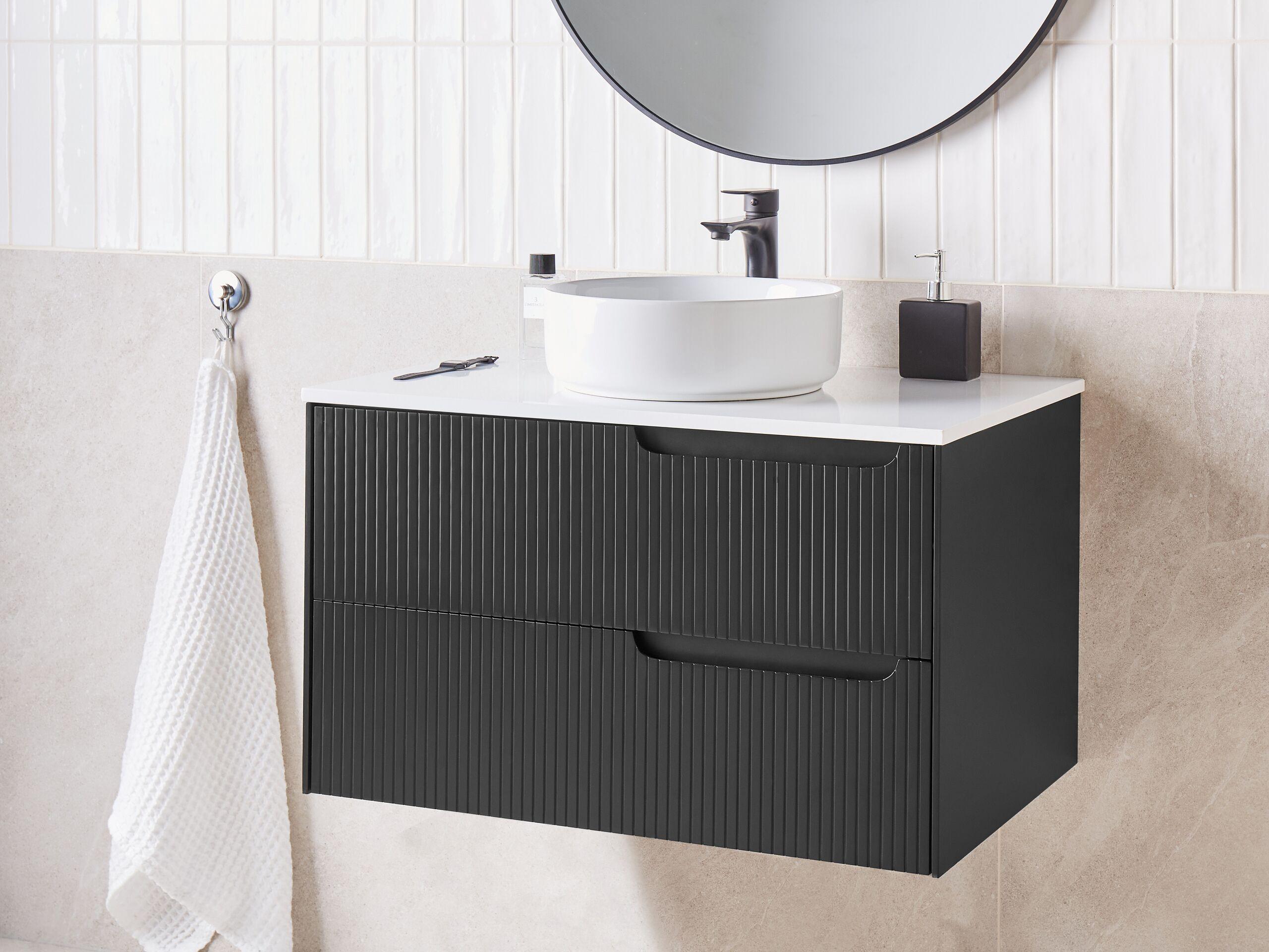 Beliani Meuble lavabo mural en MDF Moderne QUINTELA  