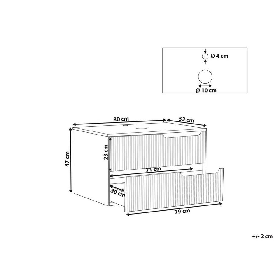 Beliani Mobile lavabo a parete en Fibra a media densità (MDF) Moderno QUINTELA  