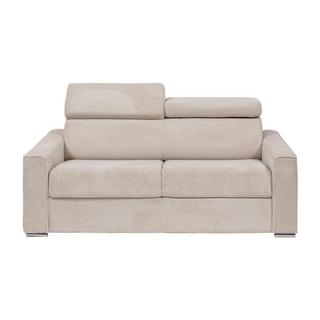 Vente-unique Schlafsofa mit Matratze 3-Sitzer - Liegefläche mit Lattenrost mit breiten Latten 140 cm - Matratze 14 cm - Cord - Beige - VIZIR  