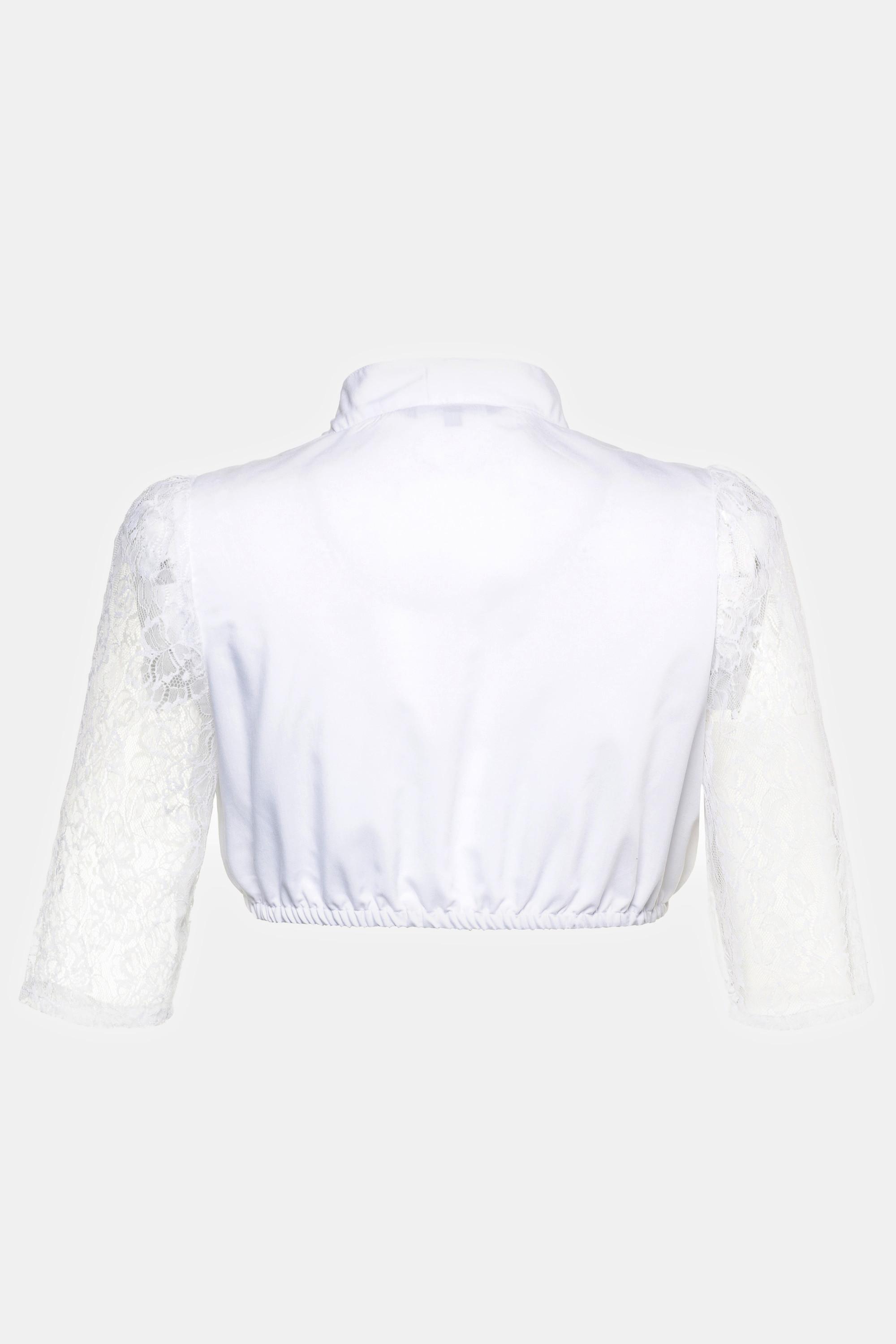 Ulla Popken Camicetta Dirndl Collo Alto Scollo Quadrato Maniche 1/2  