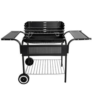 B2X Grill de jardin, étagères métalliques, grille réglable, roulettes  