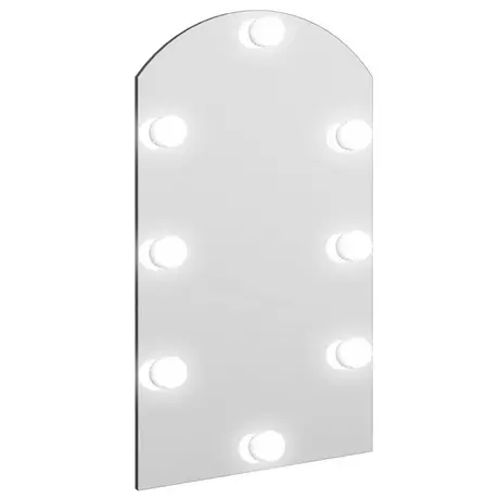 vidaXL Miroir mural avec lampes LED Carré Verre