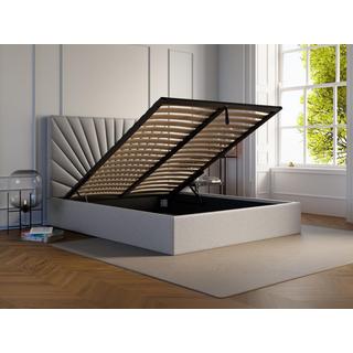 PASCAL MORABITO Lit coffre 160 x 200 cm - Tissu - Gris clair + Matelas - RILIODA de Pascal Morabito  