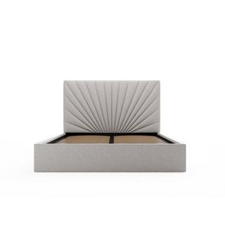 PASCAL MORABITO Letto con contenitore 160 x 200 cm Tessuto Grigio + Materasso - RILIODA di PASCAL MORABITO  