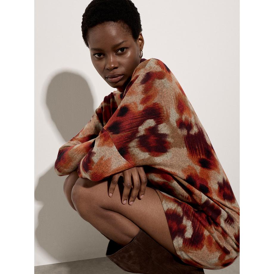 APRICOT Abito mini cocoon a maglia con motivo astratto  