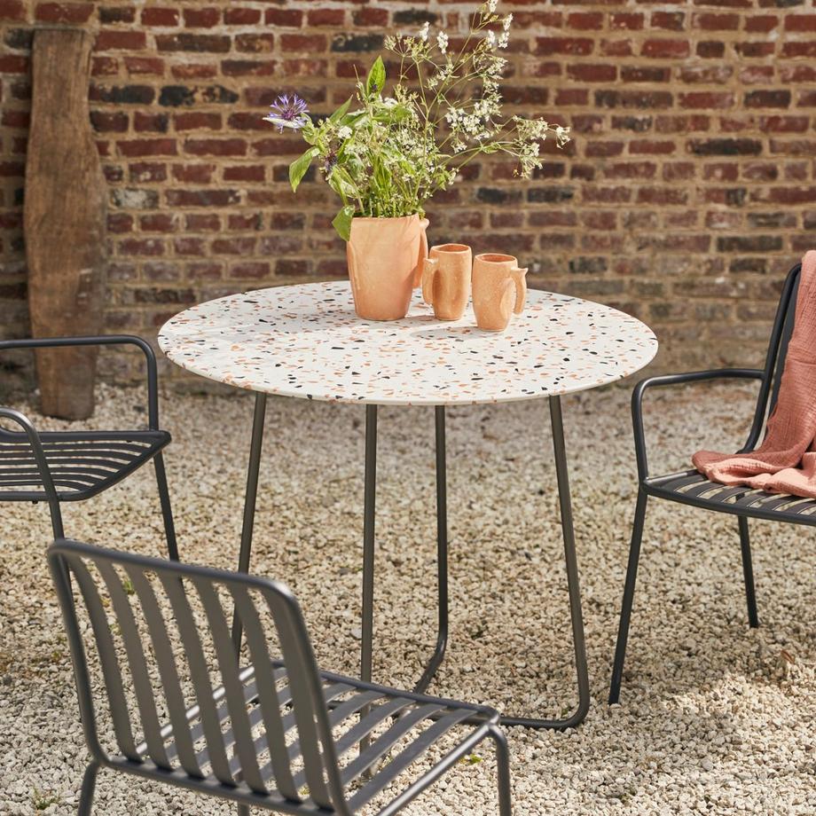 Tikamoon Table de jardin ronde Elio  