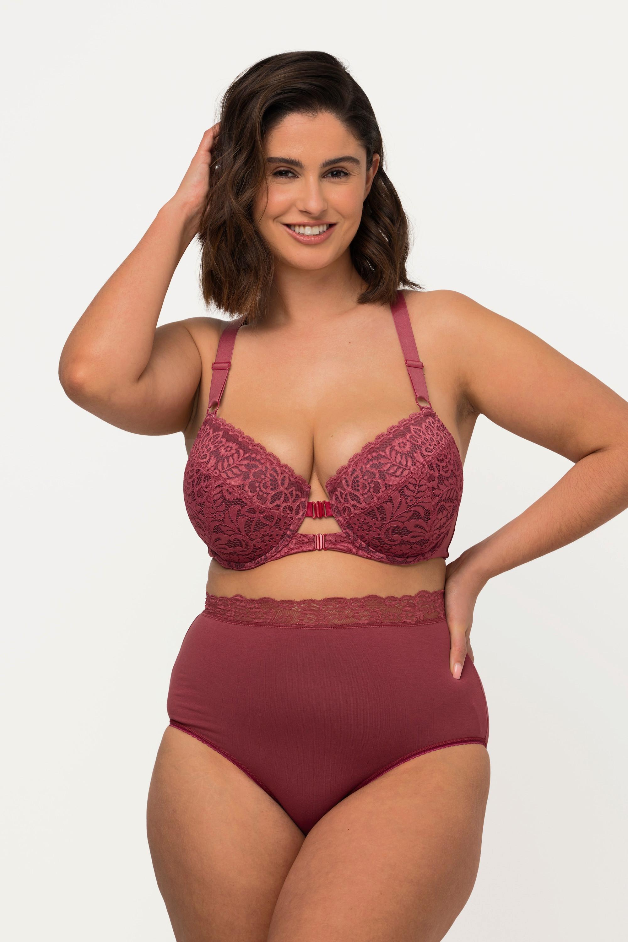 Ulla Popken  Soutien-gorge à armatures et bonnets souples - dentelle, fermeture sur le devant 