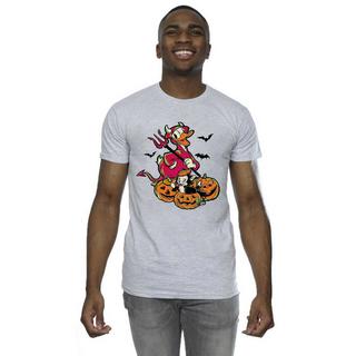 Disney Donald Duck Halloween Diavolo Anatra Gatto Zucca T-Shirt  