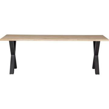 Tavolo da pranzo Tablo in rovere FSC con bordo ad albero 220x90 Base Alkmaar