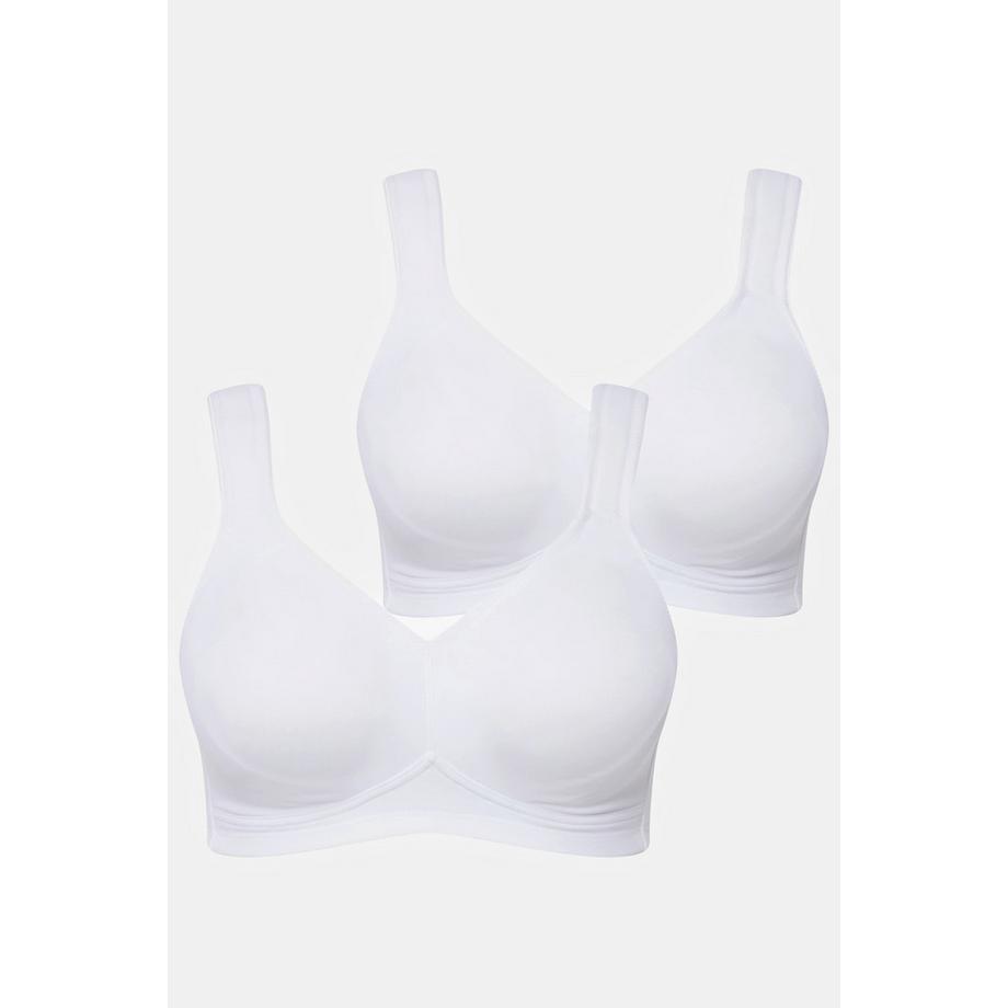 Ulla Popken Reggiseno in microfibra confezione da 2 senza ferretto coppe preformate  