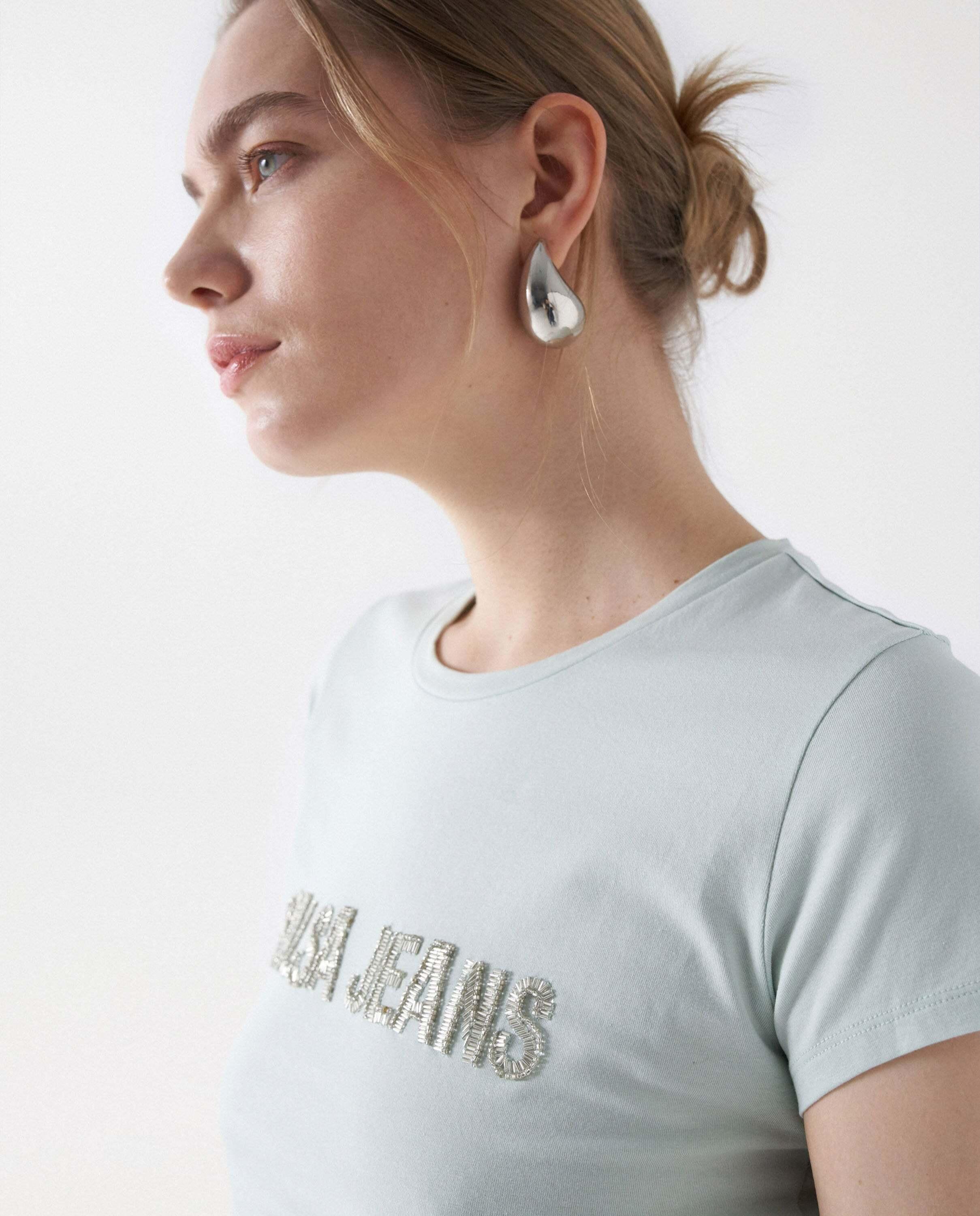 Salsa  T-Shirt Beads Detail Branding T-Shirt 