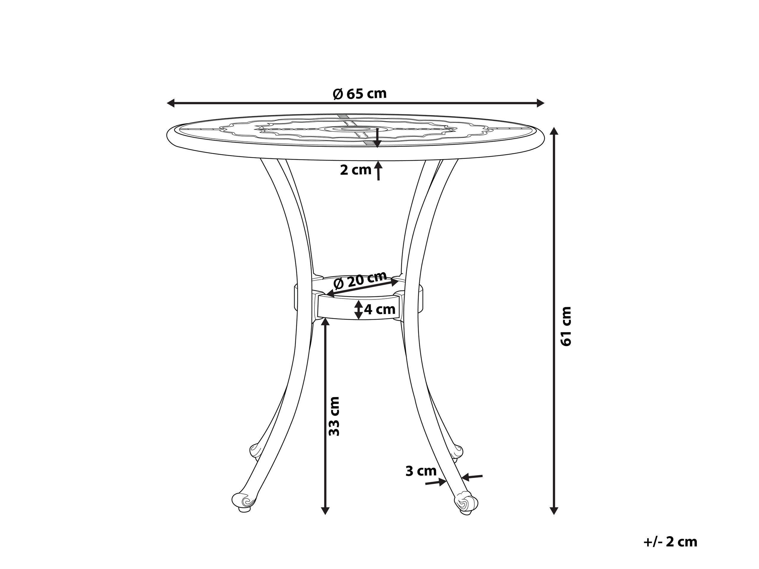 Beliani Table de jardin en Aluminium Rétro BOVINO  