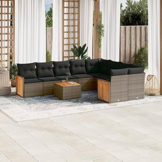 VidaXL set divano da giardino Polirattan  