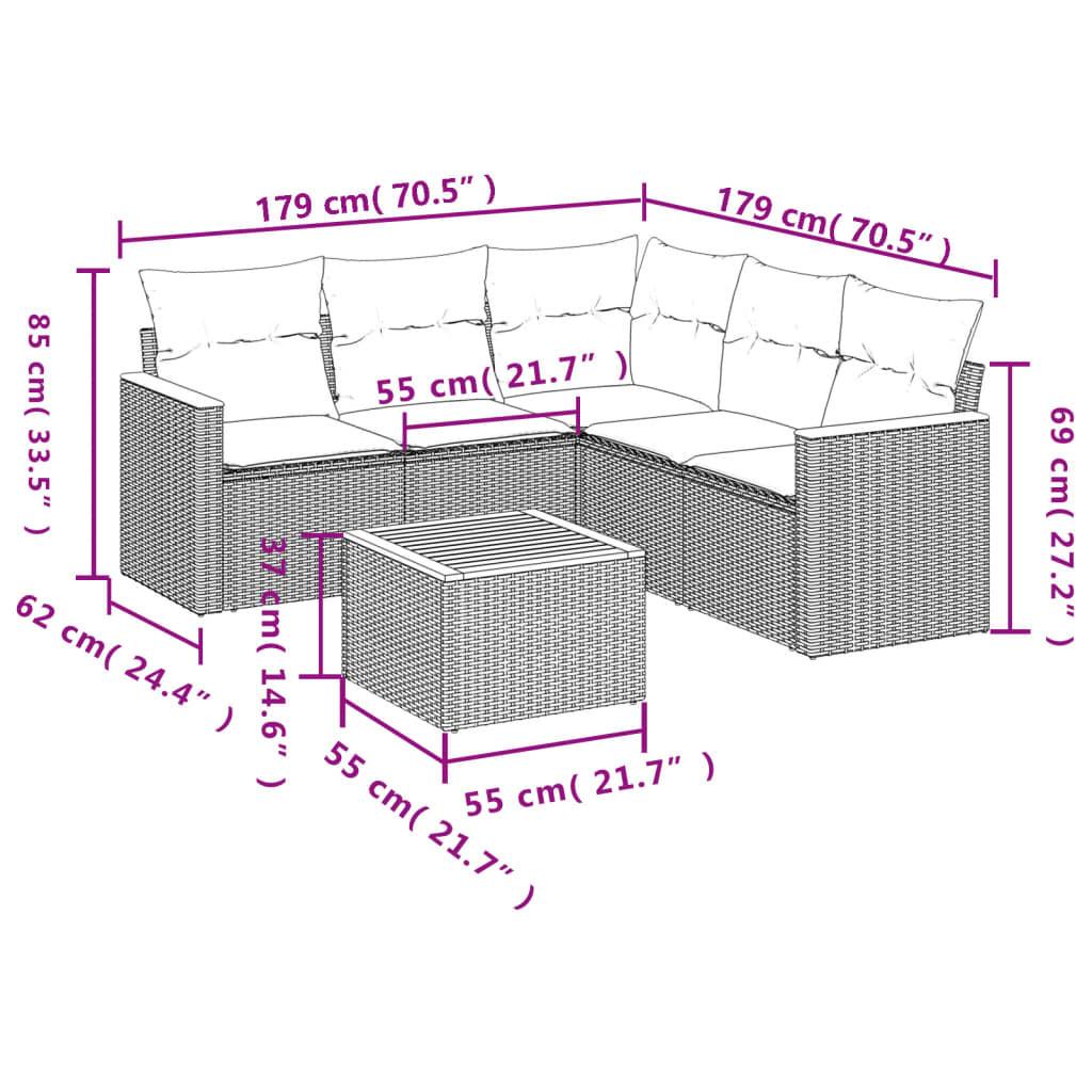 VidaXL set divano da giardino Polirattan  