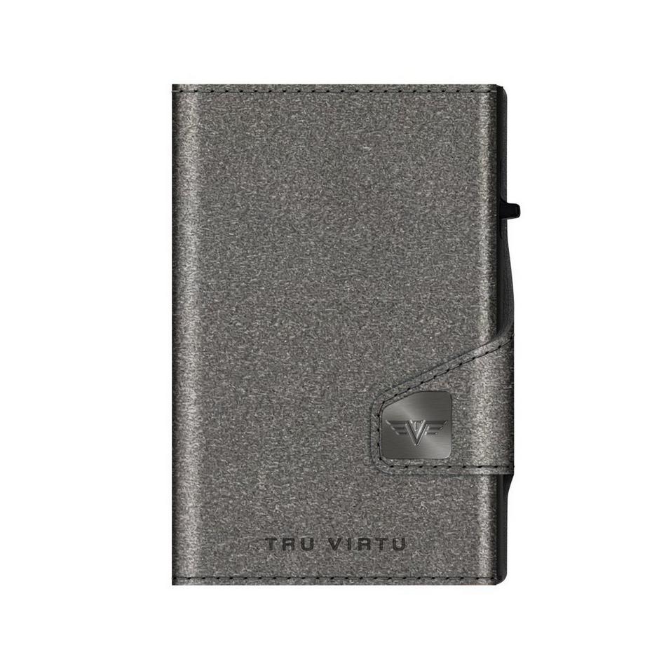 Tru Virtu Click & Slide Recycled PET Felt Wallet Grau Schwarz  