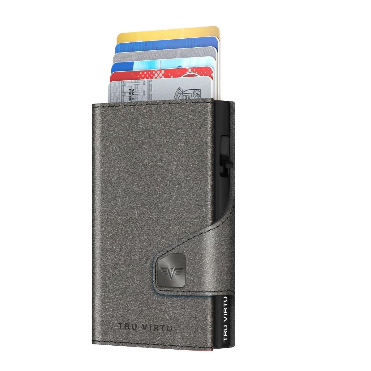 Tru Virtu  Wallet Click & Slide Recycled PET Felt Grey/Black 