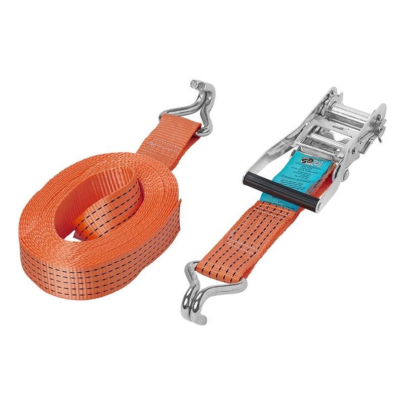 Pricenet  Sangle d'arrimage à cliquet + 2 crochets 8 mètres 5000kg 