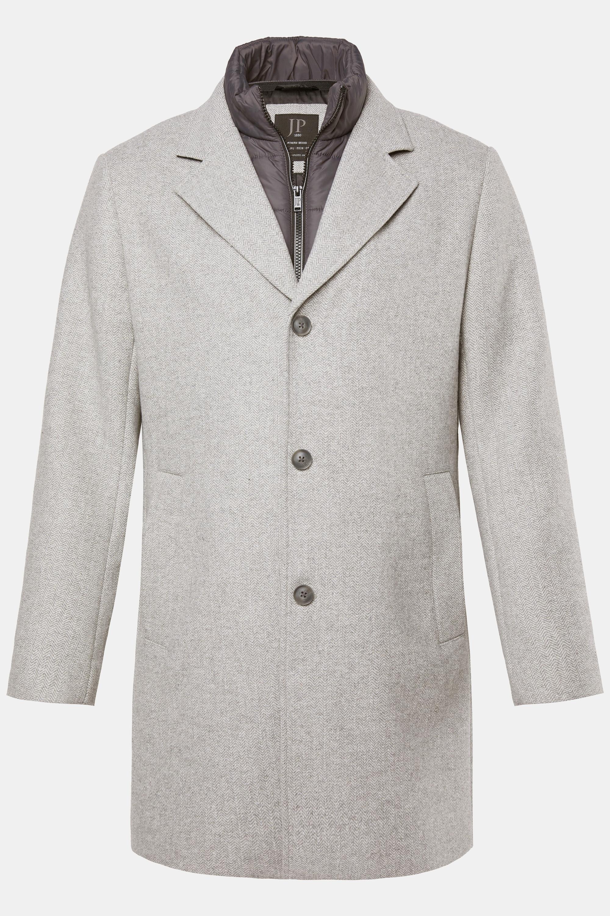 JP1880 Wollmix-Mantel mit Nylon-Einsatz und Reverskragen  