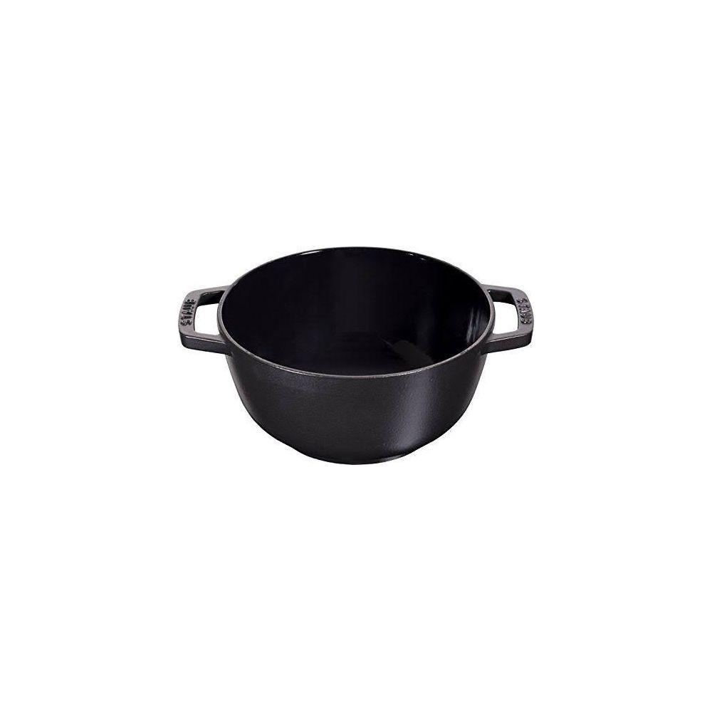 staub Fondue Set schwarz m. 2 Griffen, rund. 18 cm  