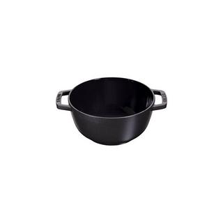 staub Fondue Set schwarz m. 2 Griffen, rund. 18 cm  