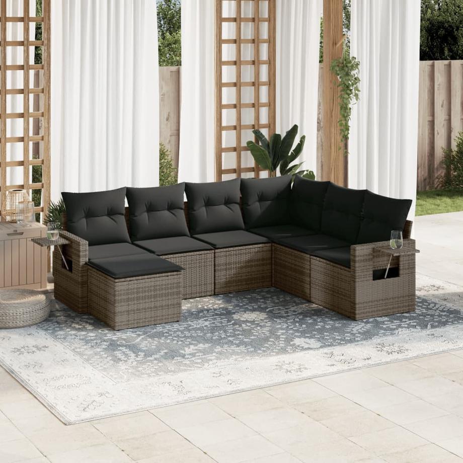 VidaXL Ensemble de canapés de jardin rotin synthétique  
