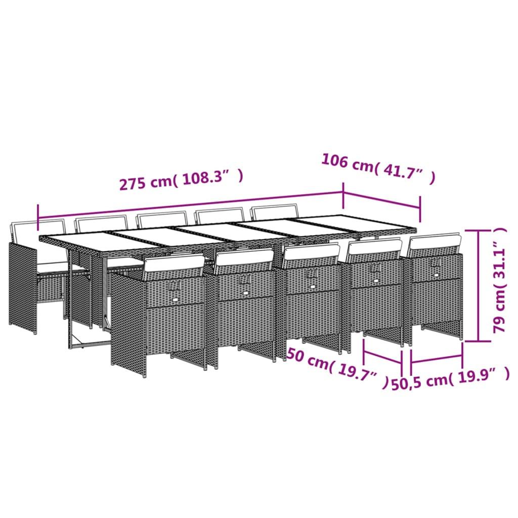 VidaXL set da pranzo da giardino Polirattan  