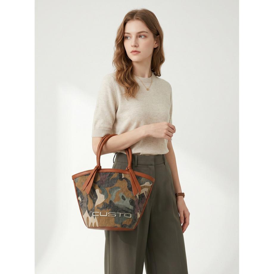 custo BARCELONA Sac à main imprimé camouflage avec poignée supérieure  