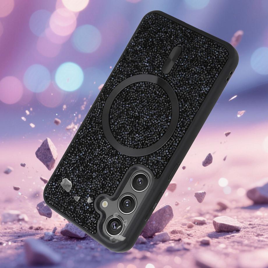 Cadorabo  Samsung Galaxy S24 Hülle kompatibel mit MagSafe Glitzer Diamant Design 