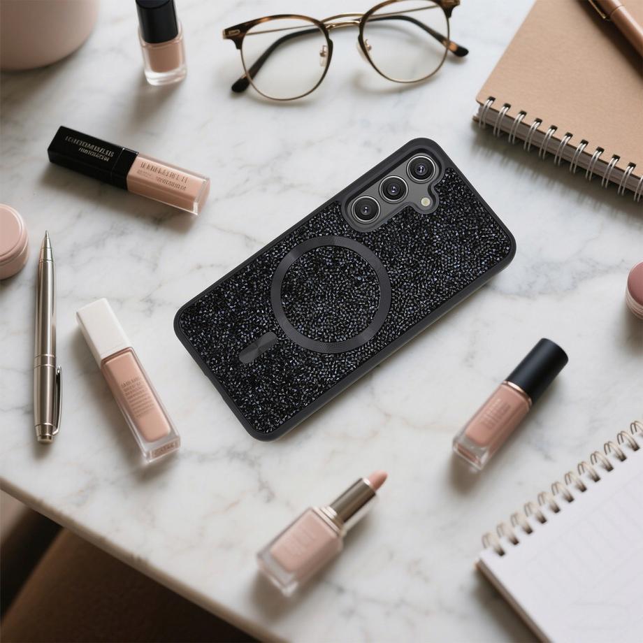 Cadorabo  Samsung Galaxy S24 Hülle kompatibel mit MagSafe Glitzer Diamant Design 