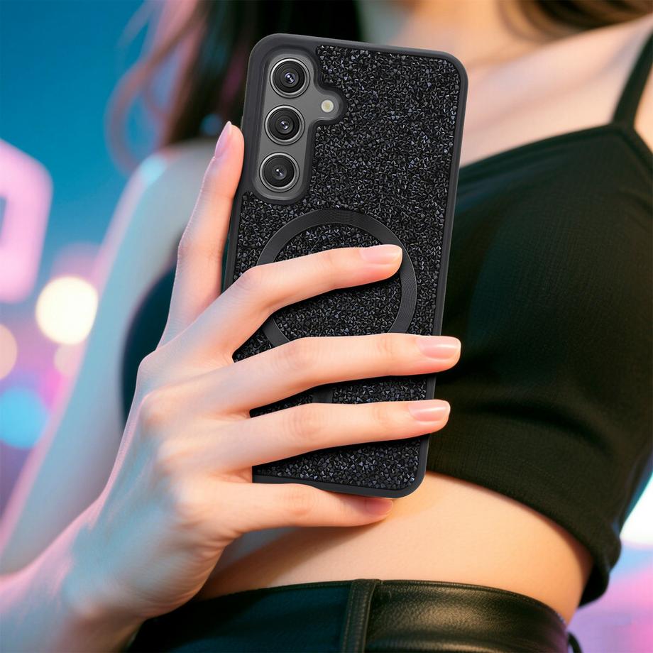 Cadorabo  Samsung Galaxy S24 Hülle kompatibel mit MagSafe Glitzer Diamant Design 