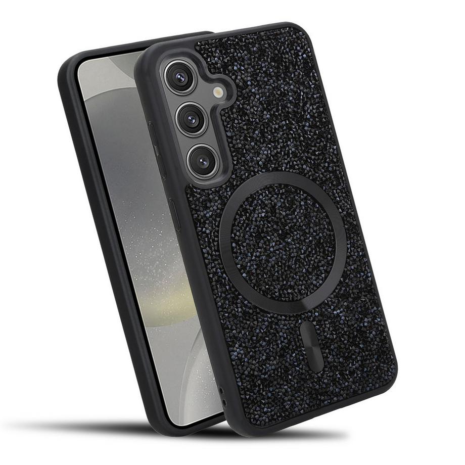Samsung Galaxy S24 Hülle kompatibel mit MagSafe Glitzer Diamant Design