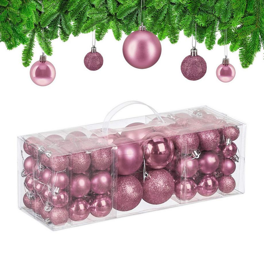 Set di palline per albero di Natale, confezione da 76