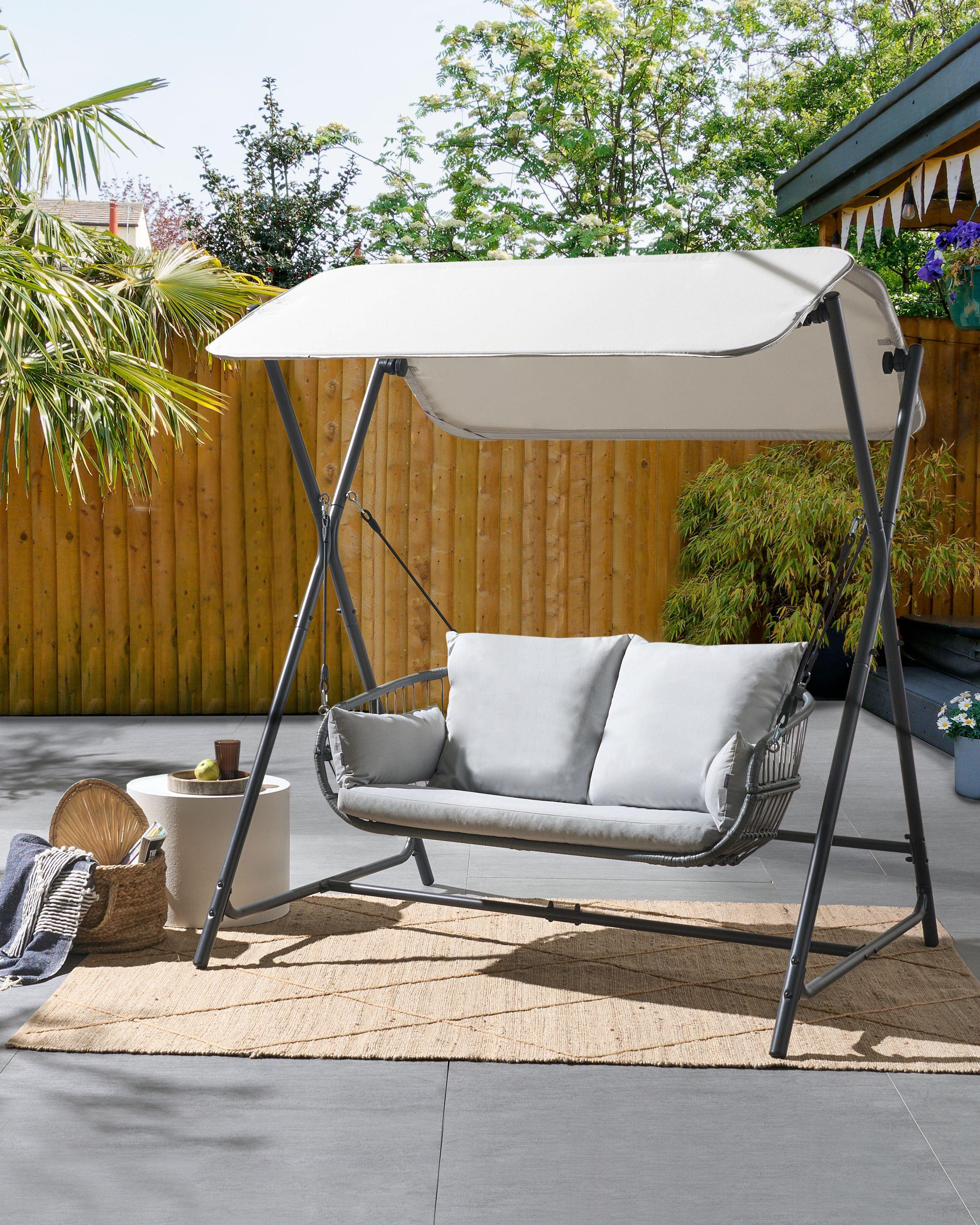 Beliani Hollywoodschaukel aus Stahl Mediterran FIASTRA  